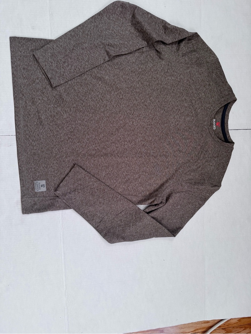 Reebok Men's Long Sleeve Crewneck Shirt - Brown Heather